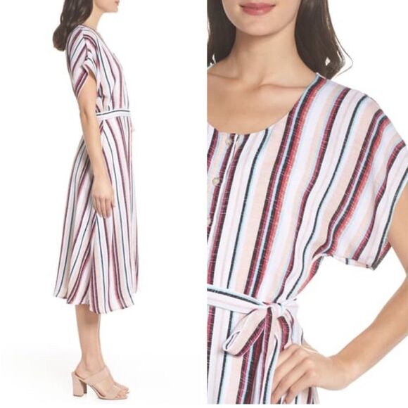 Charles Henry Belted Button Down Midi Dress - Picture 8 of 8